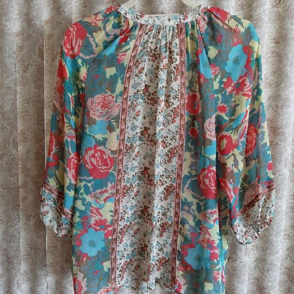 Multi color floral silk blouse by Joie size M - Picture 8 of 8